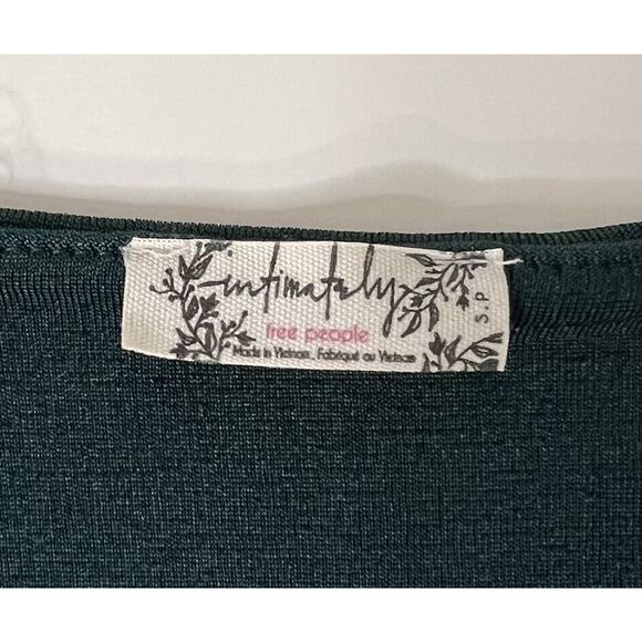 Intimately Free People Bodysuit Womens Small Green 'TURNT' Plunging Surplice - Picture 3 of 5